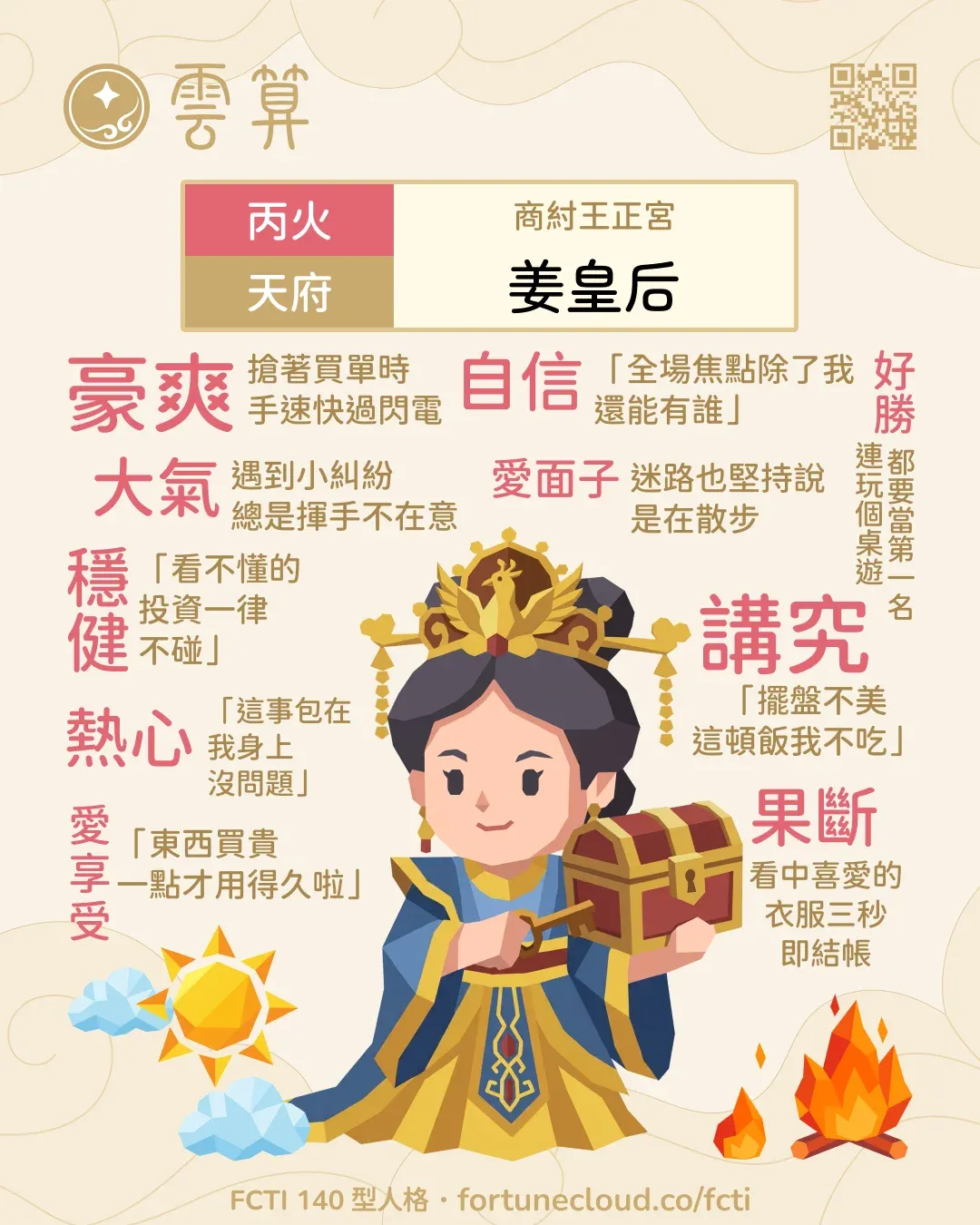 丙火・天府 FCTI 人格卡