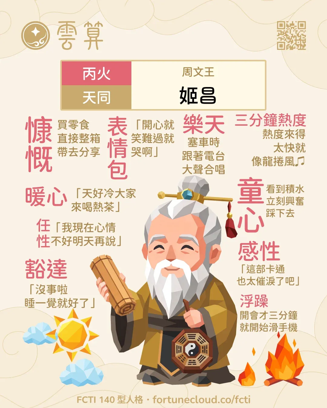丙火・天同 FCTI 人格卡