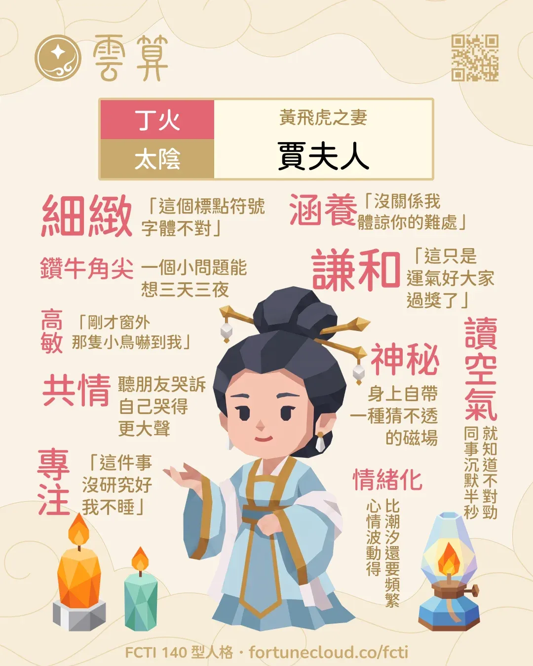 丁火・太陰 FCTI 人格卡