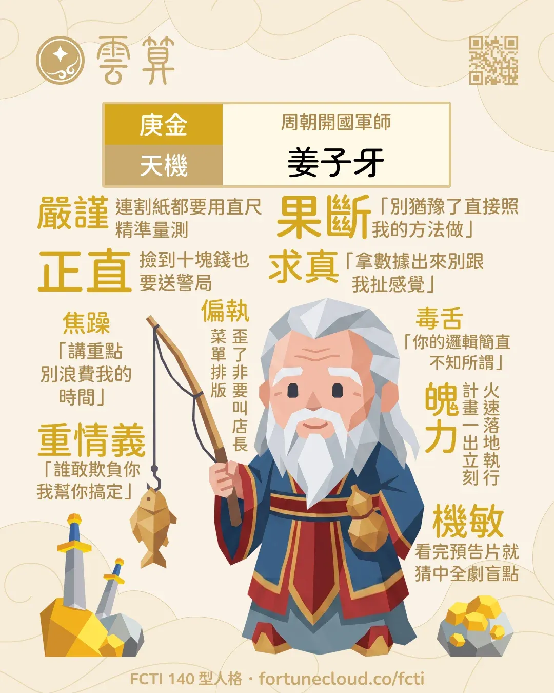 庚金・天機 FCTI 人格卡
