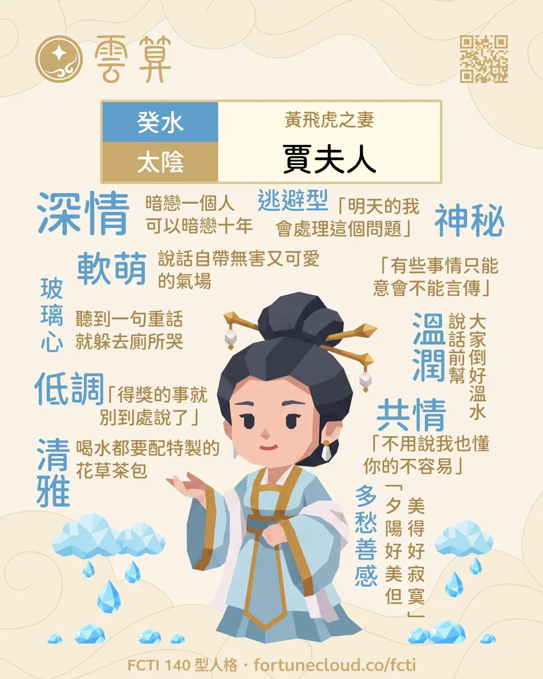 癸水・太陰 FCTI 人格卡