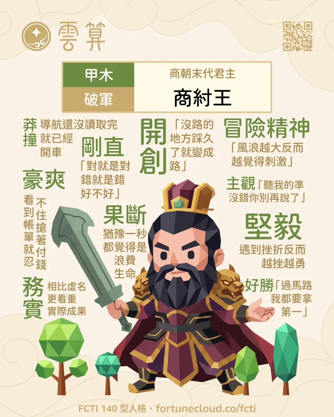 甲木・破軍 FCTI 人格卡