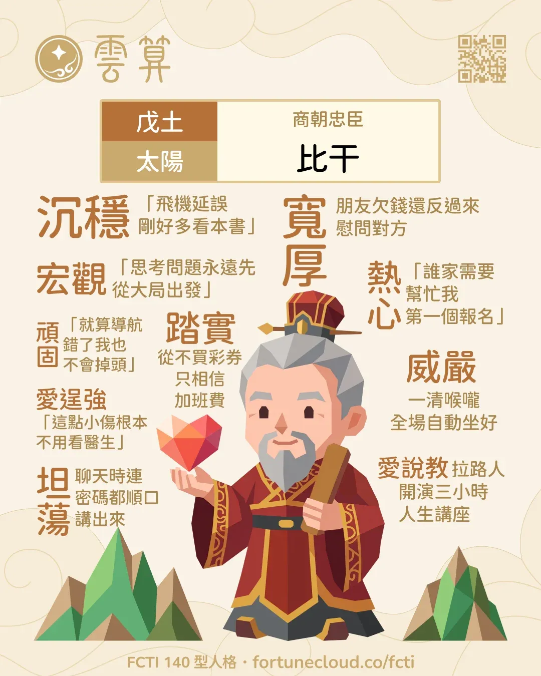 戊土・太陽 FCTI 人格卡