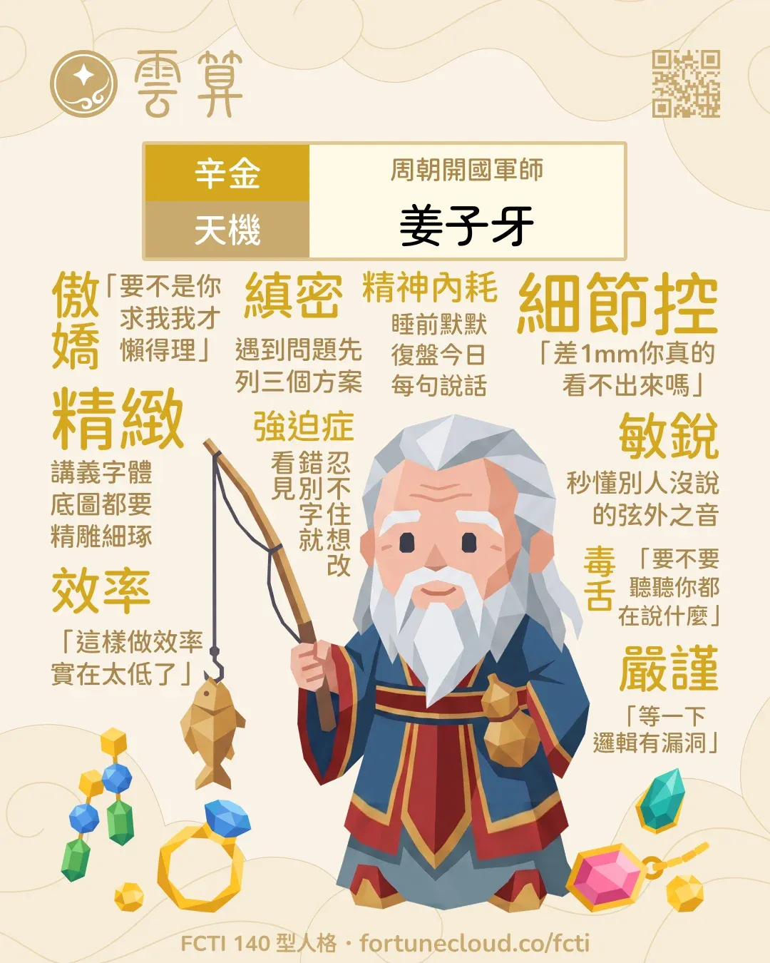 辛金・天機 FCTI 人格卡