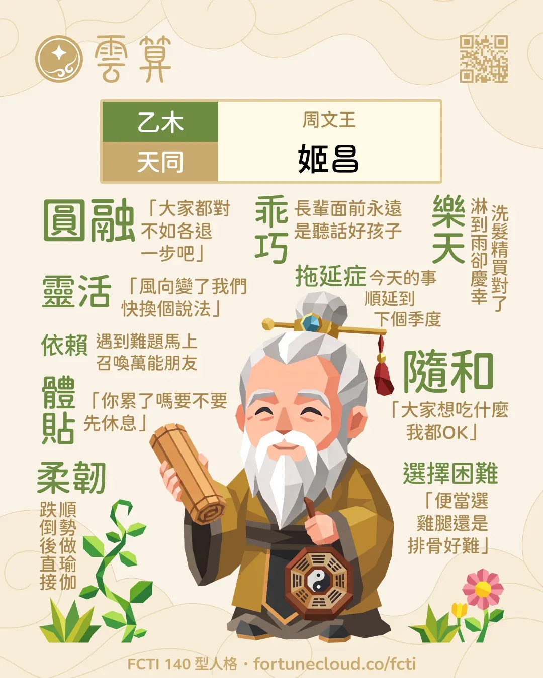 乙木・天同 FCTI 人格卡